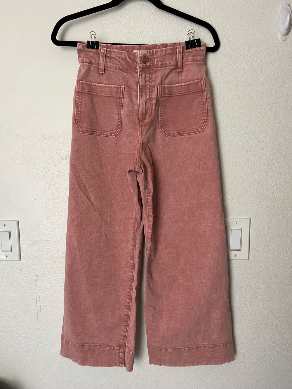LC Lauren Conrad Wide-Leg High-Rise Jeans in Dusty Rose